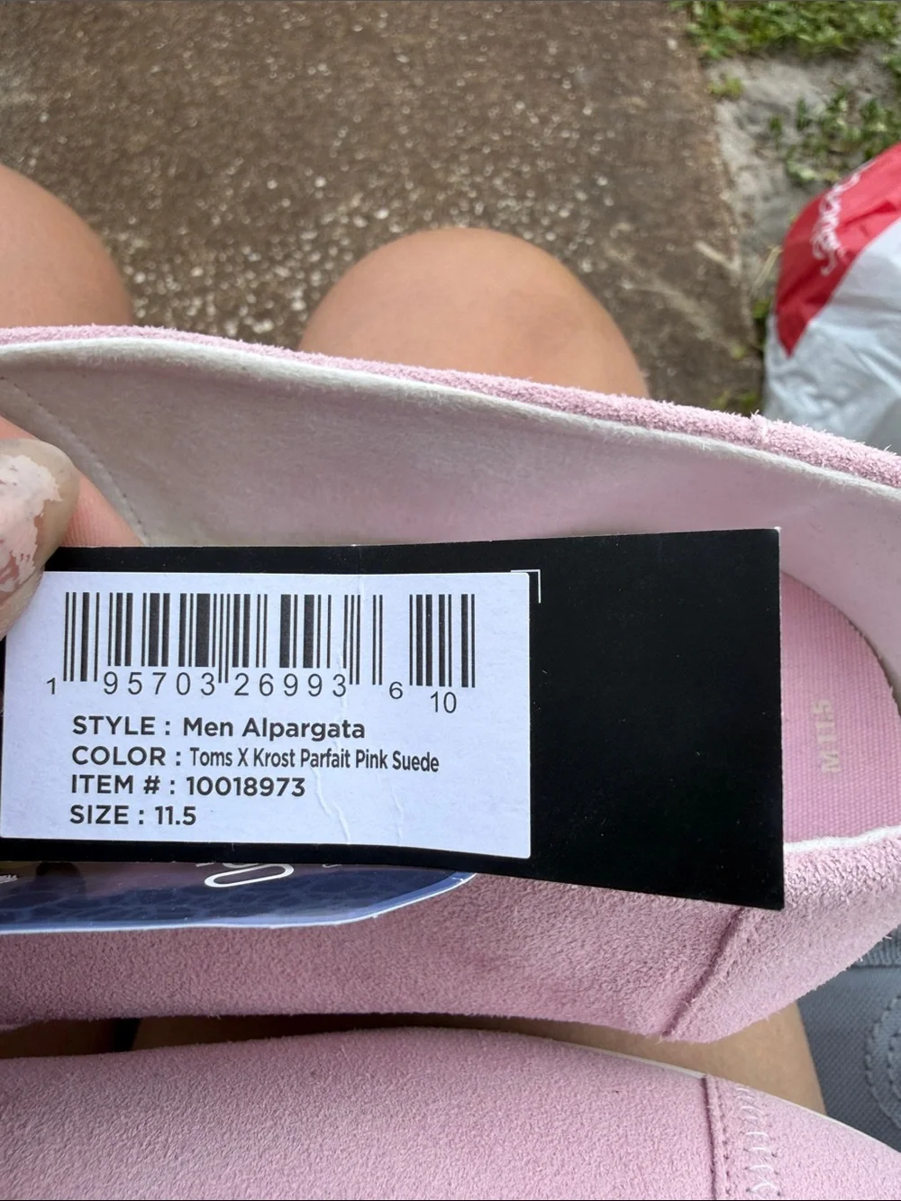 TOMS Pink Classic Slip-On Flats. Size 11.5 Men’s Alpargata Parfait Pink SuedeNEW